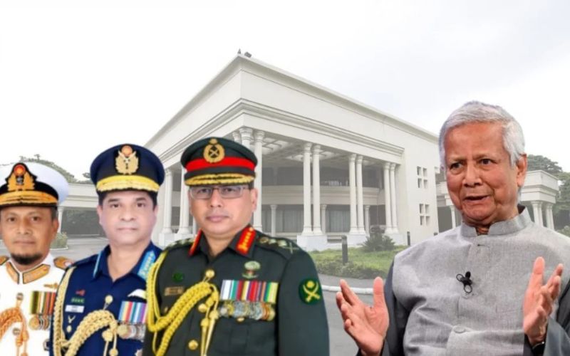 প্রধান উপদেষ্টার সঙ্গে তিন বাহিনী প্রধানের সাক্ষাৎ